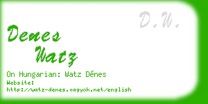 denes watz business card